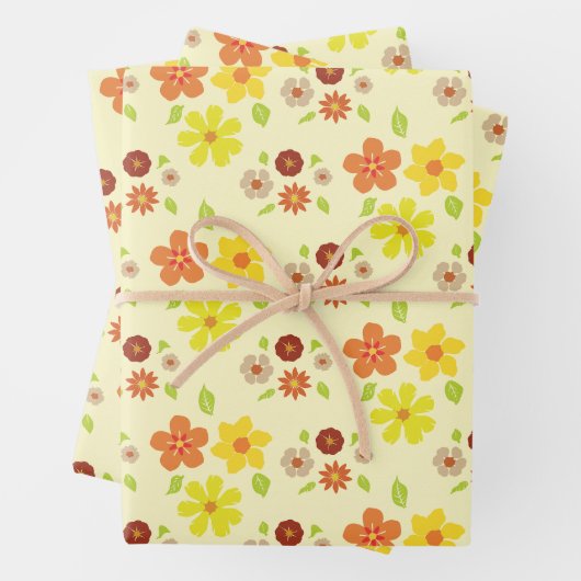 Hübsche Blume Boho Geschenkpapier Set (Beispiel)