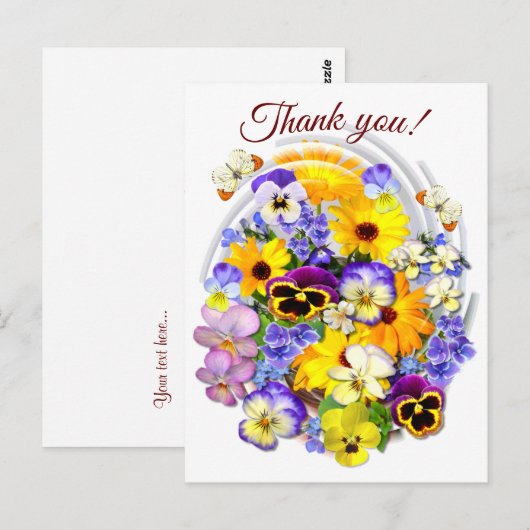 Hübsche Blume Bouquet Benutzerdefinierter Text Vie Postkarte (Vorne/Hinten)