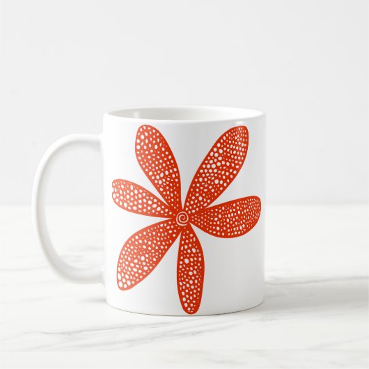 Hübsche Blume - Brick Red Kaffeetasse (Links)