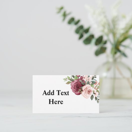 Hübsche Blume Burgund und Pink Begleitkarte (Stehend Vorderseite)