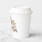 Hübsche Blume Burgund und Pink Pappbecher (Links)