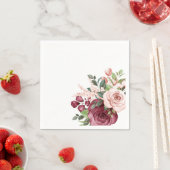 Hübsche Blume Burgund und Pink Serviette (Beispiel)