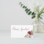 Hübsche Blume Burgund und Pink Visitenkarte (Stehend Vorderseite)