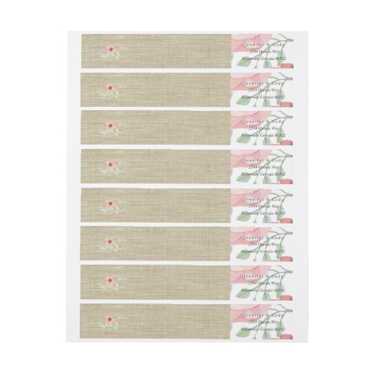 Hübsche Blume Burlap Wedding Collection Adresse (Bogen)