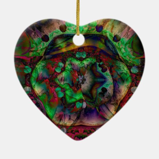 Hübsche Blume Burst Abstrakt Keramik Ornament (Hinten)