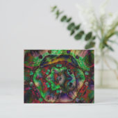 Hübsche Blume Burst Abstrakt Postkarte (Stehend Vorderseite)