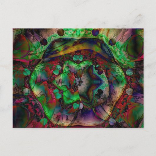 Hübsche Blume Burst Abstrakt Postkarte (Vorderseite)