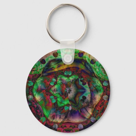 Hübsche Blume Burst Abstrakt Schlüsselanhänger (Vorderseite)