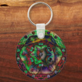 Hübsche Blume Burst Abstrakt Schlüsselanhänger (Rückseite)