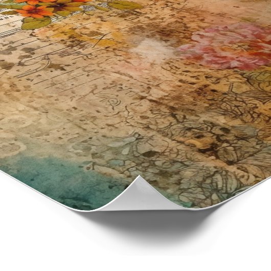 Hübsche Blume Collage Poster (Ecke)