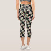 Hübsche Blume CrabappapaparSpring blüht Muster Capri Leggings (Rückseite)
