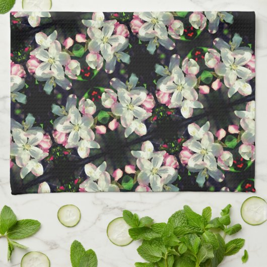 Hübsche Blume Crabappapapfelfrühling Nah Geschirrtuch (Gefaltet)