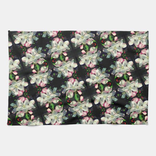 Hübsche Blume Crabappapapfelfrühling Nah Geschirrtuch (Horizontal)