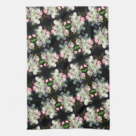 Hübsche Blume Crabappapapfelfrühling Nah Geschirrtuch (Vertikal)