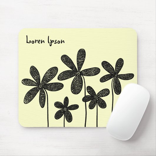 Hübsche Blume - Creme Mousepad (Mit Mouse)