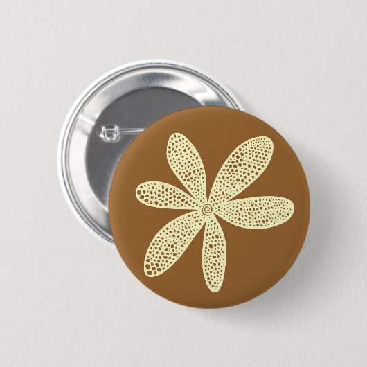 Hübsche Blume - Creme on Chocolate Button (Vorne & Hinten)