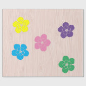 Hübsche Blume Cutouts auf Holzkörnchenbasis Geschenkpapier (Flach)