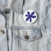 Hübsche Blume - Deep Navy auf Weiß Button (Beispiel)