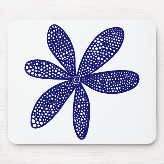 Hübsche Blume - Deep Navy Blue Mousepad (Vorne)