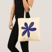 Hübsche Blume - Deep Navy Blue Tragetasche (Vorderseite (Produkt))