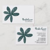 Hübsche Blume - Dunkelgrün 003333 Visitenkarte (Vorne/Hinten)