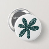 Hübsche Blume - Dunkelgrün auf Weiß Button (Vorne & Hinten)