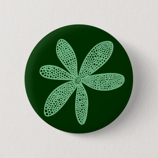 Hübsche Blume - Dunkelgrün ausgeblendet Button (Vorderseite)