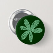 Hübsche Blume - Dunkelgrün ausgeblendet Button (Vorne & Hinten)