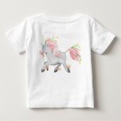 Hübsche Blume Einhorn mit Orchideen Baby T-shirt (Rückseite)
