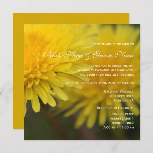 Hübsche Blume Einladung (Vorne/Hinten)