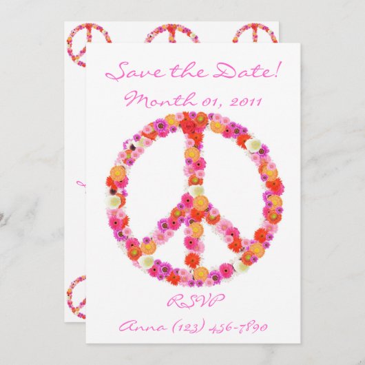 Hübsche Blume - Einladungen zur Friedenssicherung (Vorne/Hinten)