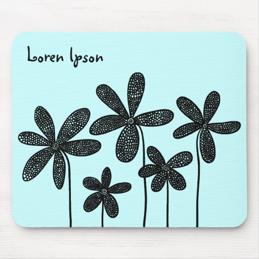 Hübsche Blume - Eisblau Mousepad (Vorne)