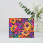 Hübsche Blume farbenfrohe Blumenmuster Schöne Auss Postkarte (Stehend Vorderseite)