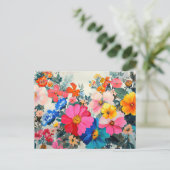 Hübsche Blume farbenfrohe Blumenmuster Schöne Auss Postkarte (Stehend Vorderseite)