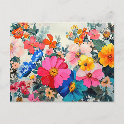 Hübsche Blume farbenfrohe Blumenmuster Schöne Auss Postkarte (Vorderseite)