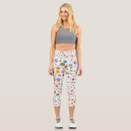 Hübsche Blume - farbige Capri Leggings
