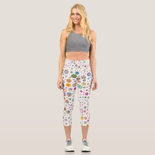 Hübsche Blume - farbige Capri Leggings