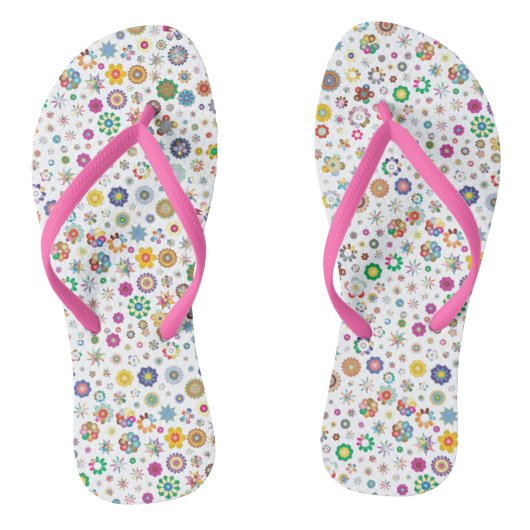 Hübsche Blume - farbige Flip Flops Badesandalen (Fußbett)