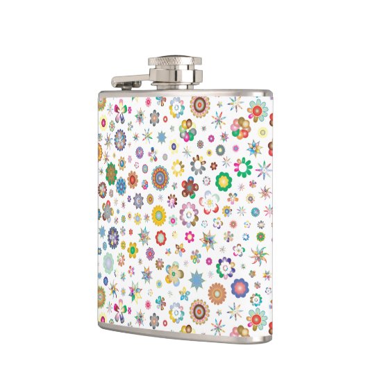 Hübsche Blume - farbiger Kolben Flachmann (Links)