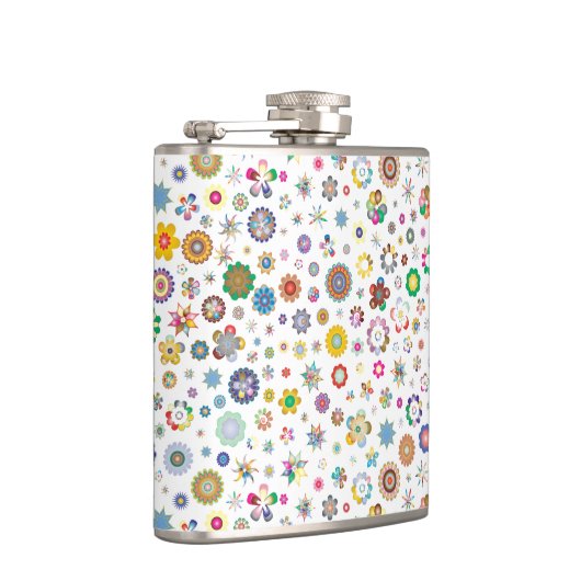 Hübsche Blume - farbiger Kolben Flachmann (Rechts)