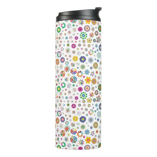 Hübsche Blume - farbiger Wärmespeicher Thermosbecher (Nach links gedreht)