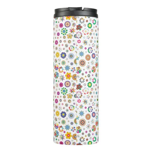 Hübsche Blume - farbiger Wärmespeicher Thermosbecher (Rückseite)