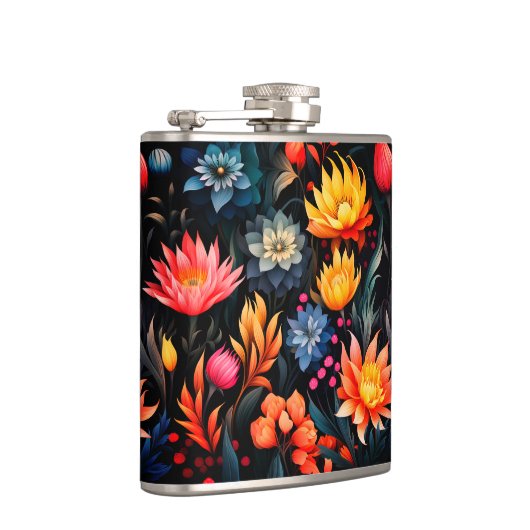 Hübsche Blume Flachmann (Rechts)