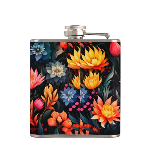 Hübsche Blume Flachmann (Rückseite)