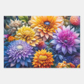 Hübsche Blume Flora und Fauna Kunst Geschenkpapier Set (Vorderseite 3)