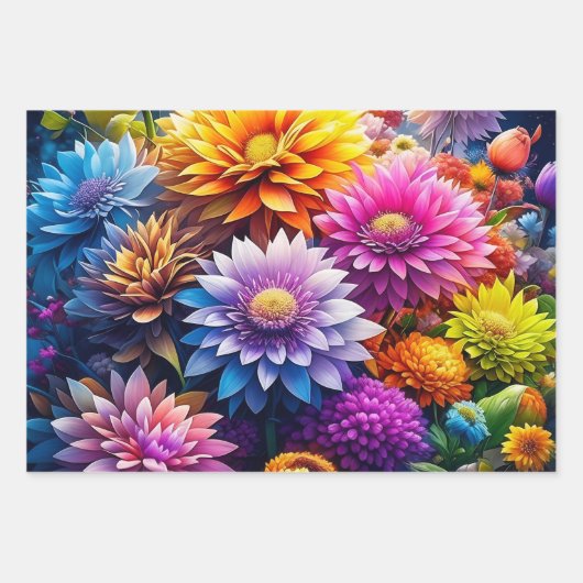 Hübsche Blume Flora und Fauna Kunst Geschenkpapier Set (Vorderseite)