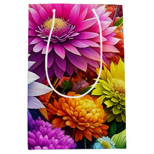 Hübsche Blume Flora und Fauna Kunst Mittlere Geschenktüte
