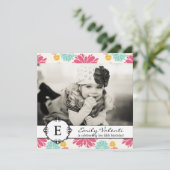 Hübsche Blume Foto Geburtstagspartei Einladung (Stehend Vorderseite)