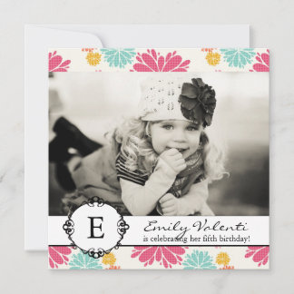 Hübsche Blume Foto Geburtstagspartei Einladung
