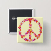 Hübsche Blume - Friedenszeichen Button (Vorne & Hinten)